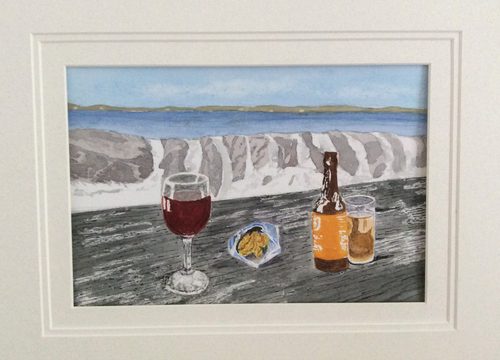 Jean, Lunch at it's best, watercolour.